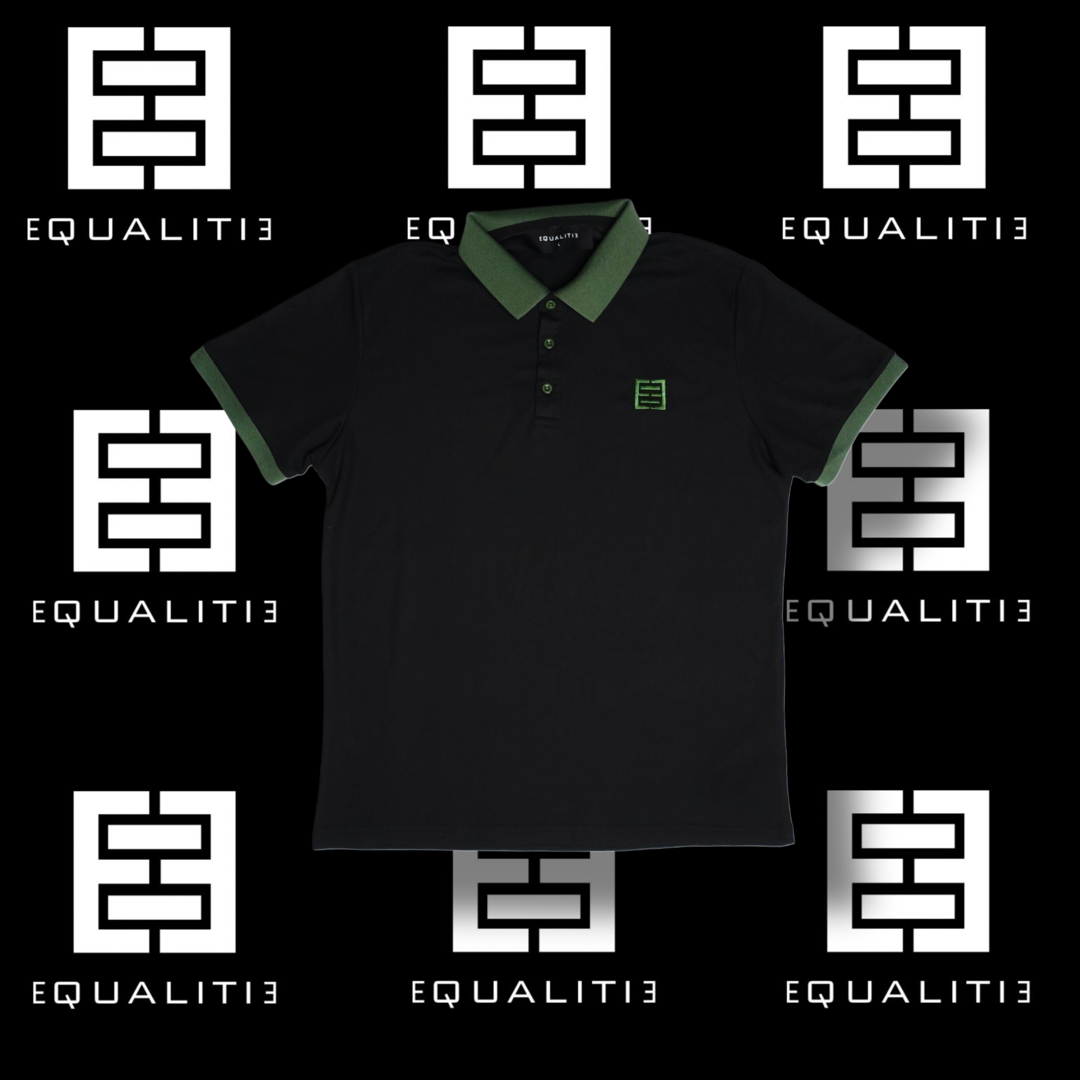 Black/Green Polo